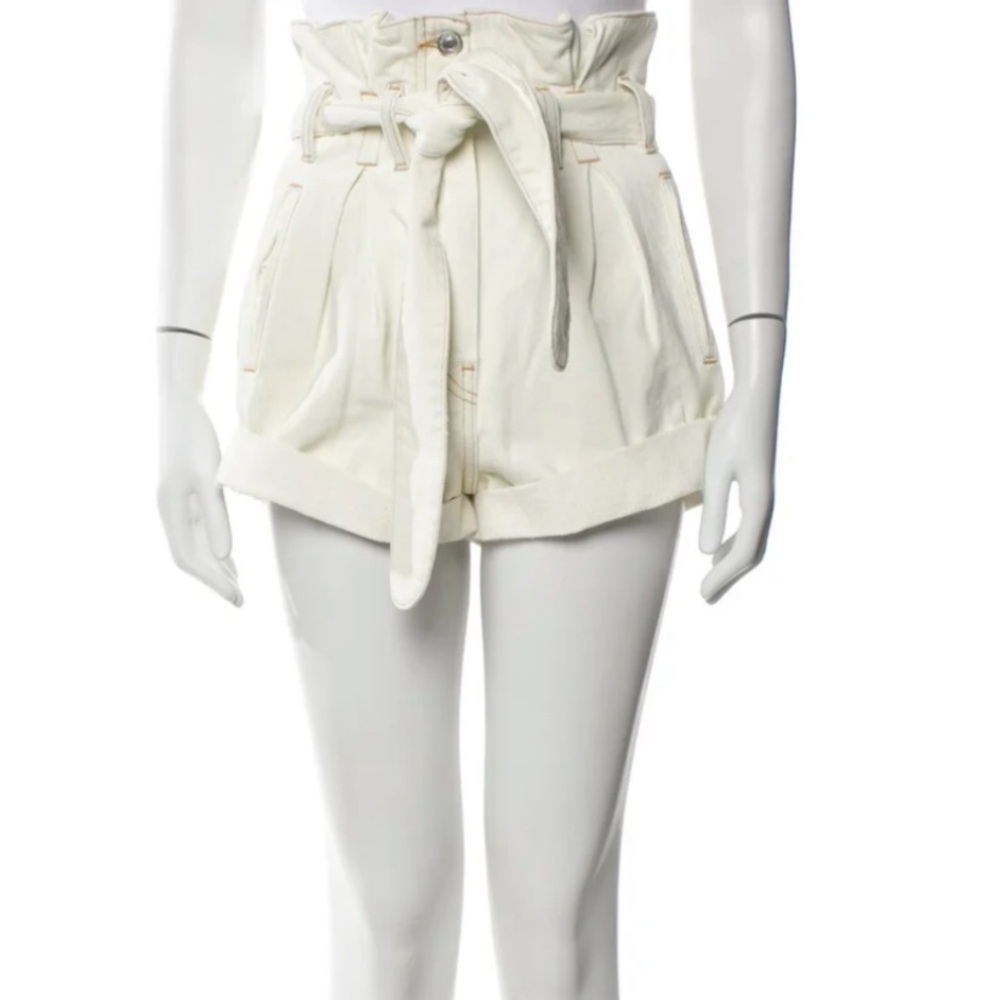 Re/Done Light Denim Shorts with Belt